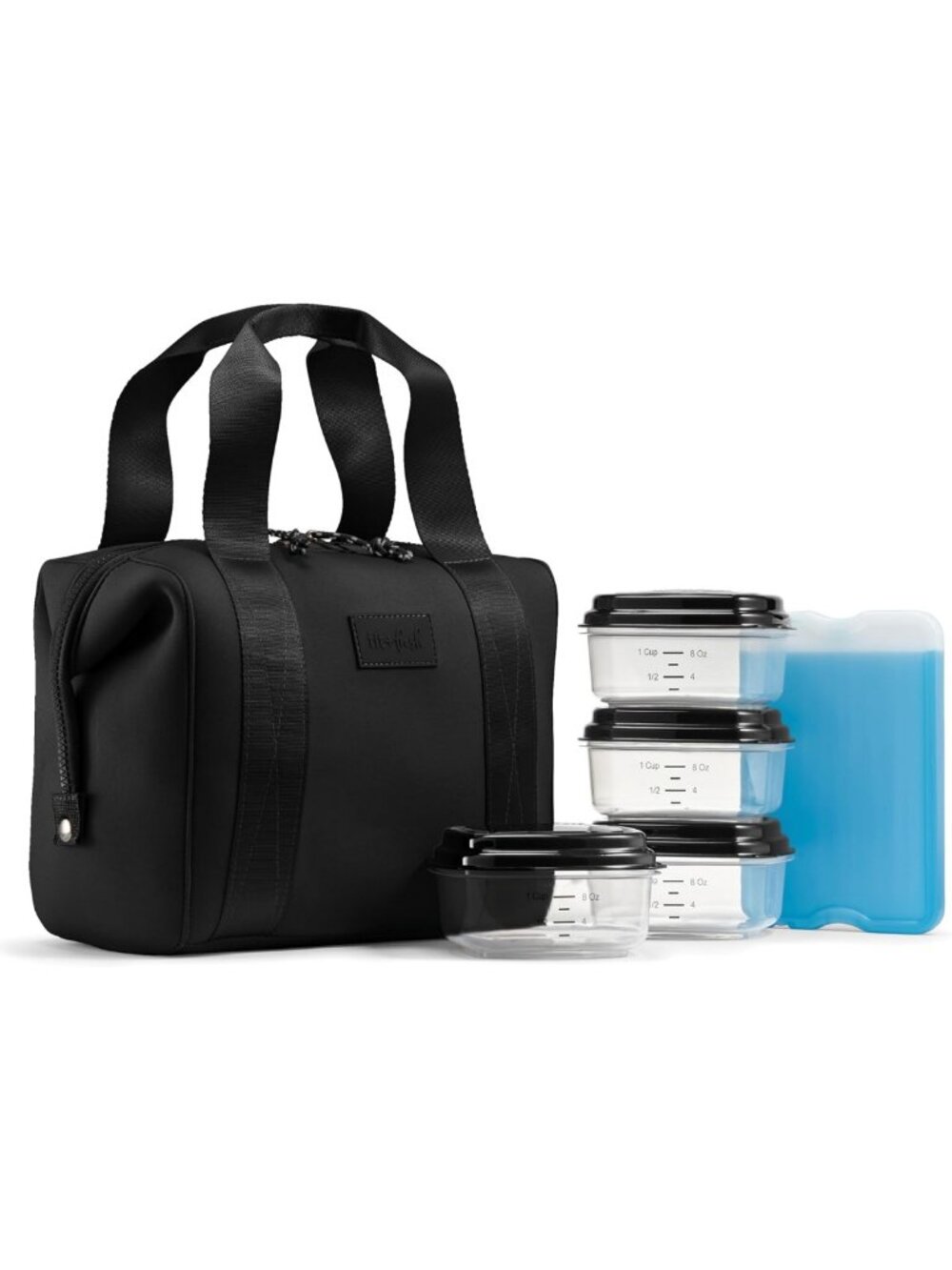 Stylish Neoprene Lunch Bag for Women with Ice Pack & Containers - Perfect for